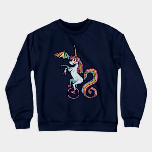 Unicorn Unicycle Umbrella Crewneck Sweatshirt